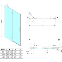 Gelco TRINITY GOLD MATT sprchové dvere do niky 1100mm, matné sklo, ľavé GT1211ML-G