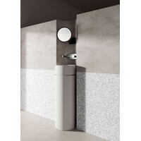 Kerasan OKE keramické umývadlo k stene priemer 30x88, 5cm, čierna mat 554031-1