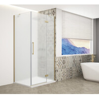 Gelco TRINITY GOLD MATT štvorcový sprchovací kút 800x800mm, matné sklo, pravé GT5680-80MR-G