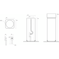 Kerasan HAKO keramické umývadlo voľne stojace, 30x88, 5x30cm, čierna mat 554331-2
