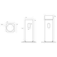 Kerasan HAKO keramické umývadlo k stene, 30x88, 5x30cm, čierna mat 554331-1