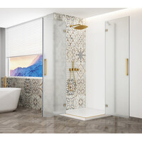 Gelco TRINITY GOLD MATT štvorcový sprchovací kút 800x800mm, rohový vstup, matné sklo GT2280-80M-G