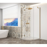 Gelco TRINITY GOLD MATT štvrťkruhový sprchovací kút 900x900mm, číre sklo, ľavé GT6590CL-G