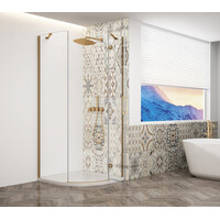 Gelco TRINITY GOLD MATT štvrťkruhový sprchovací kút 900x900mm, číre sklo, pravé GT6590CR-G