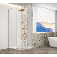 Gelco TRINITY GOLD MATT štvrťkruhový sprchovací kút 900x900mm, matné sklo, pravé GT6590MR-G