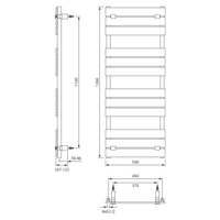 Aqualine BONDECO vykurovacie teleso 500x1266mm, čierna mat DC512B
