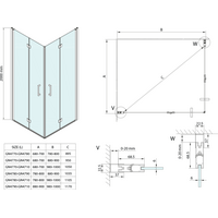 Gelco LORO obdĺžnikový sprchovací kút 1000x800mm, rohový vstup GN4710-3