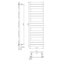 Aqualine BONDECO vykurovacie teleso 500x1606mm, čierna mat DC516B