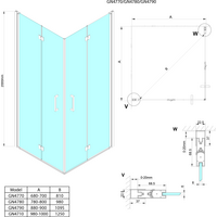 Gelco LORO štvorcový sprchovací kút 1000x1000 mm, rohový vstup GN4710-1