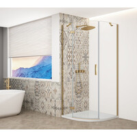 Gelco TRINITY GOLD MATT štvrťkruhový sprchovací kút 900x900mm, číre sklo, ľavé GT6590CL-G