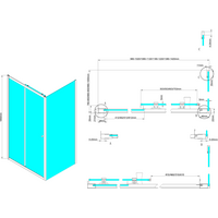 Aqualine UGGA obdĺžnikový sprchovací kút 1000x800mm, číre sklo ATS100-01