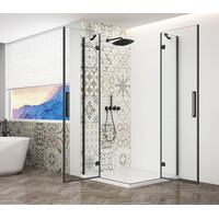 Gelco TRINITY BLACK štvorcový sprchovací kút 1100x1100mm, rohový vstup, číre sklo GT2211-11C-B