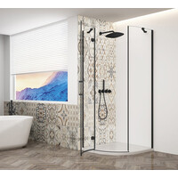 Gelco TRINITY BLACK štvrťkruhový sprchovací kút 900x900mm, číre sklo, ľavé GT6590CL-B
