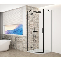 Gelco TRINITY BLACK štvrťkruhový sprchovací kút 900x900mm, číre sklo, ľavé GT6590CL-B