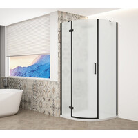 Gelco TRINITY BLACK štvrťkruhový sprchovací kút 900x900mm, matné sklo, ľavé GT6590ML-B