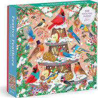 Galison Fóliové puzzle Zimné vtáky 500 dielikov