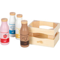 small foot Drevená prepravka s mliečnymi nápojmi