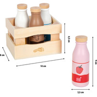 small foot Drevená prepravka s mliečnymi nápojmi