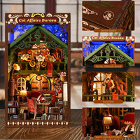 2Kids Toys 3D skladačka Zarážka na knihy Miniatúra domčeka Úrad pre záležitosti mačiek