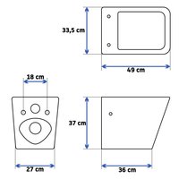 Závesné WC MAXMAX Rea RAUL RIMLESS