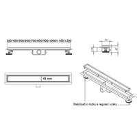 Sprchový žľab NEO classic 30-120 cm