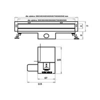 Sprchový žľab do steny NEO WALL 2v1 25-90 cm