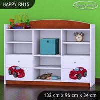 Detský úložný regál RED CAR - TYP 15 - NÍZKY