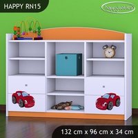 Detský úložný regál RED CAR - TYP 15 - NÍZKY