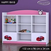 Detský úložný regál RED CAR - TYP 18 - NÍZKY