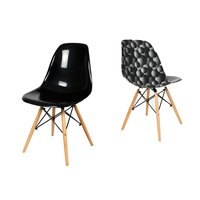 Kuchynská dizajnová stolička plastelína - čierna s bublinami