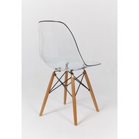 Kuchynská dizajnová stolička plastelína - ľadová číra