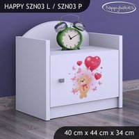 Detský nočný stolík MACKO S BALONKY - TYP 3