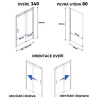 Sprchovací kút MAXMAX Rea NIXON 140x80 cm