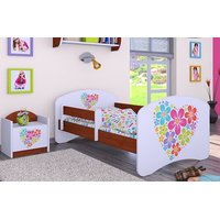 Detská posteľ bez šuplíku 180x90cm KVETINKY V SRDIEČKU