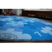 Detský koberec PUZZLE modrý