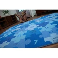 Detský koberec PUZZLE modrý