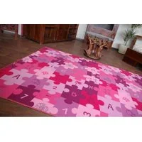 Detský koberec PUZZLE ružový
