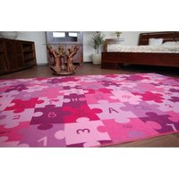 Detský koberec PUZZLE ružový