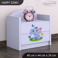 Detský nočný stolík SLON A MOTÝLCI - TYP 1