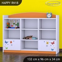 Detský úložný regál SLON A MOTÝLCI - TYP 18 - NÍZKY
