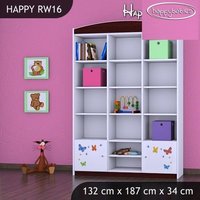 Detský úložný regál SLON A MOTÝLCI - TYP 16 - VYSOKÝ