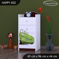 Detská komoda ZELENÉ AUTO - TYP 2