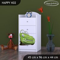 Detská komoda ZELENÉ AUTO - TYP 2