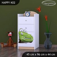 Detská komoda ZELENÉ AUTO - TYP 2