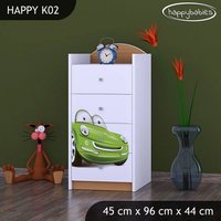 Detská komoda ZELENÉ AUTO - TYP 2