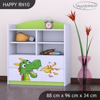 Detský úložný regál ZELENÝ DRAK - TYP 10 - NÍZKY