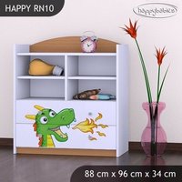 Detský úložný regál ZELENÝ DRAK - TYP 10 - NÍZKY