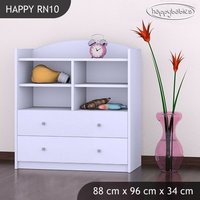 Detský úložný regál HAPPY bez motívu - TYP 10 - NÍZKY