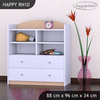Detský úložný regál HAPPY bez motívu - TYP 10 - NÍZKY