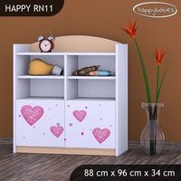 Detský úložný regál VÍLA A SRDIEČKO - TYP 11 - NÍZKY
